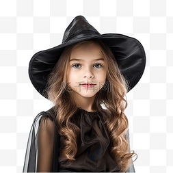 一个女巫图片_一个穿着女巫服装的女孩的肖像