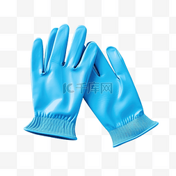 手绘针织图片_一双蓝色手套