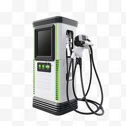 新能源汽车插画图片_电动汽车电池充电站新能源技术3d