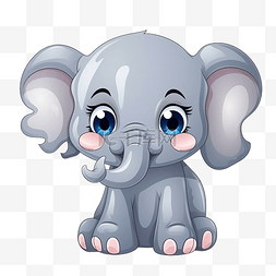 大象的眼睛卡通图片_大象脸动物卡通