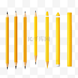 蜡笔夹子图片_贴纸黄色蜡笔文具收藏工具