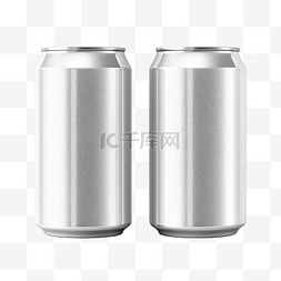 啤酒车图片_现实的罐头白色，带有水滴，用于