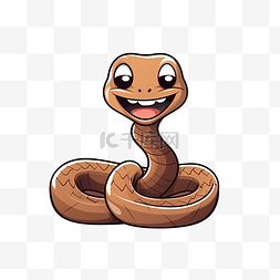 棕色蛇卡通插图