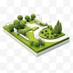 3d 微型公园渲染对象图
