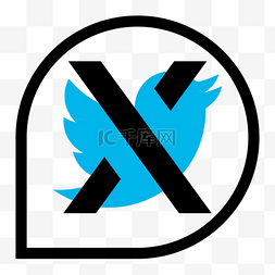 twitter logo剪影 向量