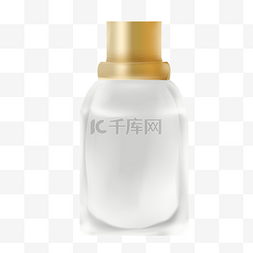 白色透明塑料瓶图片_金色瓶盖香水