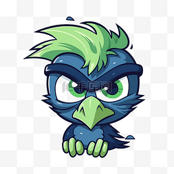 愤怒的小鸟图片图片_西雅图海鹰剪贴画 一只绿发卡通