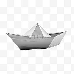 折的纸图片_孤立的纸船