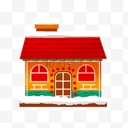 卡通房屋logo图片_红色房子饼干可爱