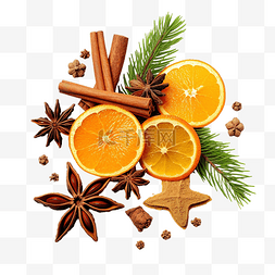 圣诞组合物与干橙子