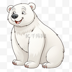 北极熊水彩图片_北极熊卡通插图
