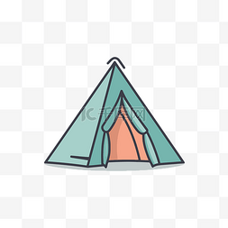 轮廓向量图片_帐篷是白色背景上的露营图标 向
