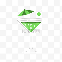 高脚杯绿色饮料玻璃