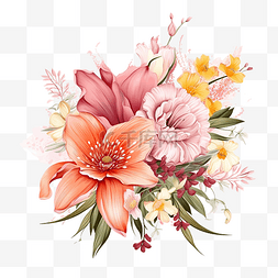 粉色背景装饰素材图片_花卉背景与鲜花的礼物