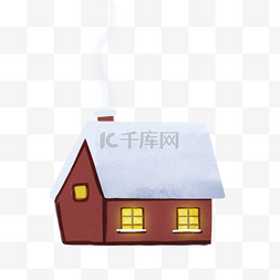 树房子雪卡通图片_被雪覆盖的小木屋