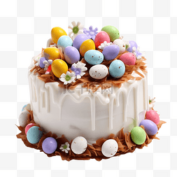 复活节蛋糕加鸡蛋
