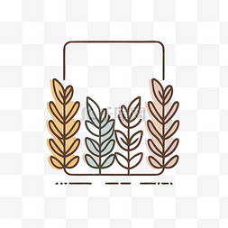 ps边框素材简单图片_显示一堆小麦的图标 向量