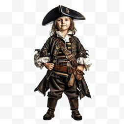 孩子图片_穿着海盗服装的孩子