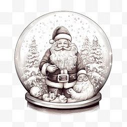 手拿着饼干图片_手绘插画圣诞圣诞老人坐着拿着雪