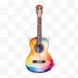 吉他木图片_水彩吉他元素