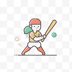 代表一位年轻女子打棒球的设计 