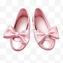 演员和狗图片_带蝴蝶结的粉红色芭蕾舞鞋PNG插图