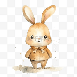 兔子水彩卡通可爱