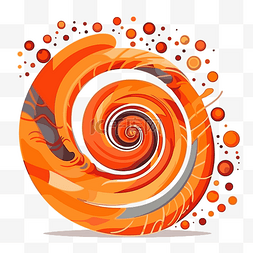 抽象牧童图片_旋转剪贴画橙色漩涡抽象插图与圆