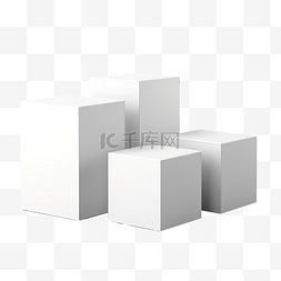 小盒子样机图片_用于产品样机 3D 渲染插图的空白
