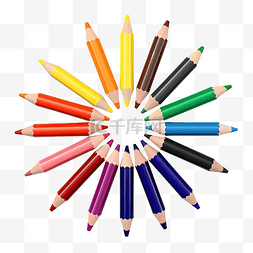 3d 插图彩色铅笔