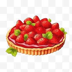 清脆口味图片_甜品甜品草莓挞插画