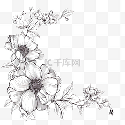 线描圣诞节图片_花框角线描