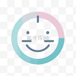 微笑的时钟标志有两个色环 向量