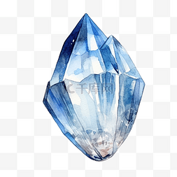 蓝宝石水晶的水彩插图