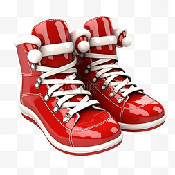 圣诞老人鞋子的 3d 插图