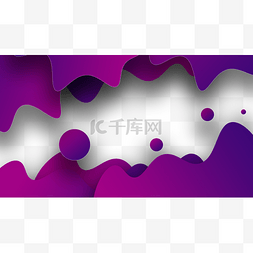 简单渐变几何图片_抽象商务边框横图紫色立体