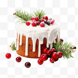 小红书app图片_圣诞蛋糕，配小红莓和圣诞装饰品