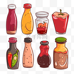 卡通水果和水果图片_调味品剪贴画罐子和瓶子里的各种