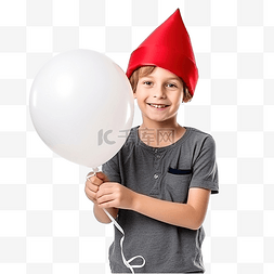 戴圣诞帽的男孩图片_圣诞节时，戴着圣诞老人帽子的男