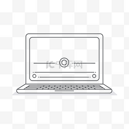屏幕打开的笔记本电脑的线性插图