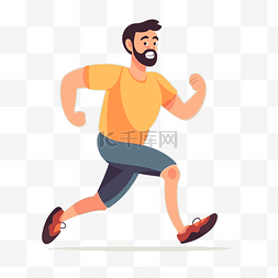 男子跑步剪贴画男子正在白色背景