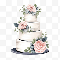 菜单背景简约图片_简约风格的婚礼蛋糕插图