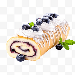酥饼食品图片_蓝莓卷奶油蛋糕烘焙主题为您的休
