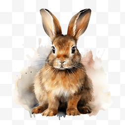寵物小兔子图片_兔子水彩ai生成
