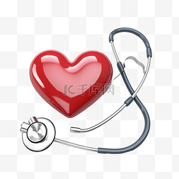 解剖学上图片_听诊器放在心脏上的插图