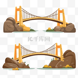 桥剪贴画卡通桥集 向量