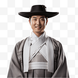 穿着韩国民族服装的男人
