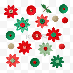 圣诞手工制作的红色和绿色装饰品