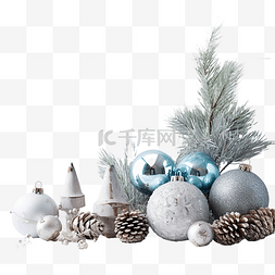 银饰品图片_圣诞装饰蓝色球