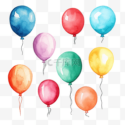 日气球图片_水彩气球剪贴画